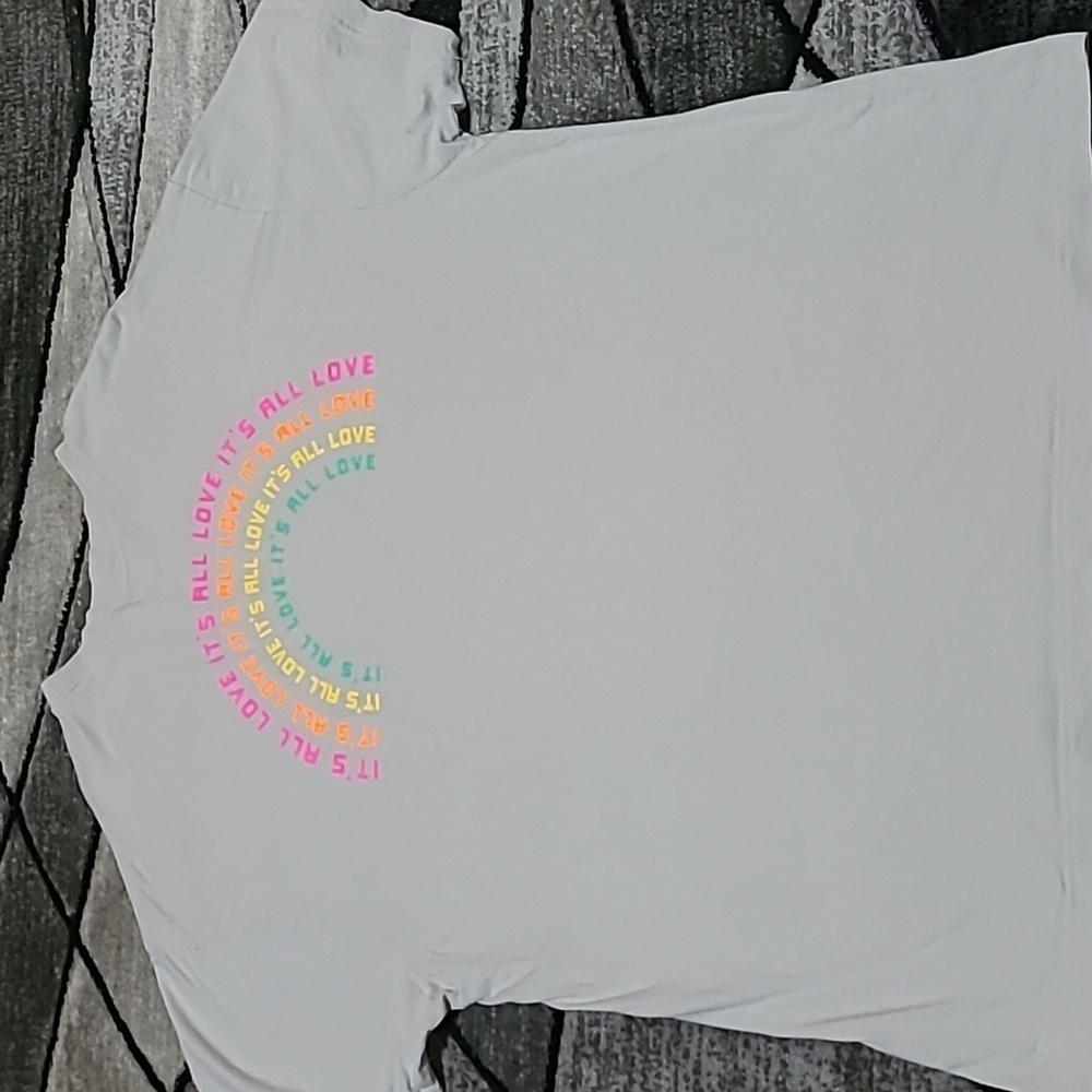 VS PINK 2021 CHOOSE KINDNESS ONE-SIZE RAINBOW LOGO 🌈 OVERSIZED TEE-SHIRT